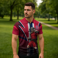 Personalized Norway Viking Zipper Polo Shirt Nordic Flag Sports Style