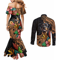 polynesian-rottweiler-couples-matching-mermaid-dress-and-long-sleeve-button-shirts-polynesian-pattern-and-rottweiler