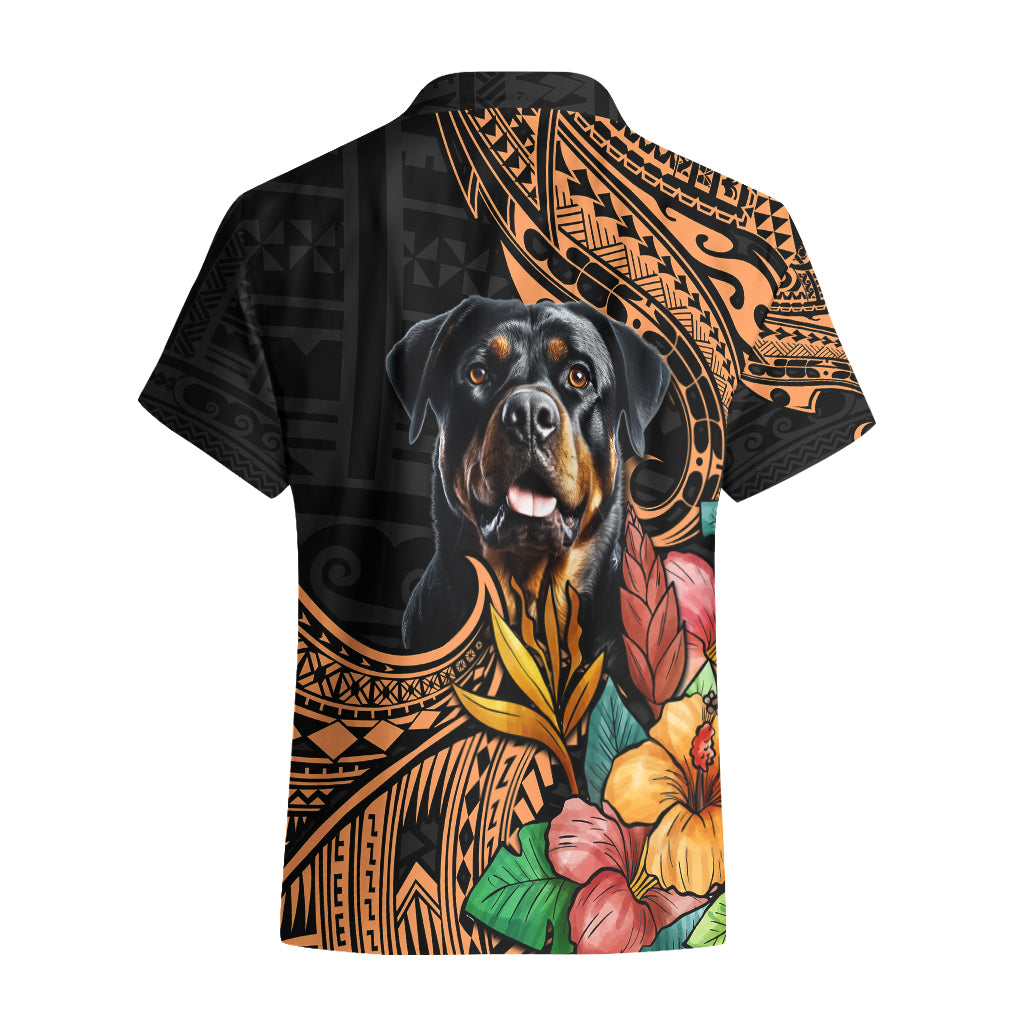Polynesian Rottweiler Hawaiian Shirt Polynesian Pattern And Rottweiler - Wonder Print Shop