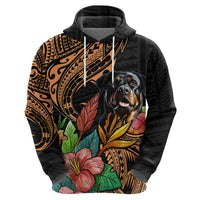 Polynesian Rottweiler Hoodie Polynesian Pattern And Rottweiler - Wonder Print Shop