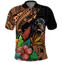 Polynesian Rottweiler Polo Shirt Polynesian Pattern And Rottweiler - Wonder Print Shop