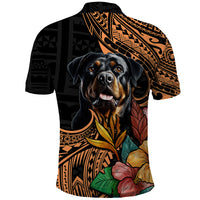 Polynesian Rottweiler Polo Shirt Polynesian Pattern And Rottweiler - Wonder Print Shop