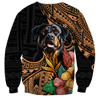 Polynesian Rottweiler Sweatshirt Polynesian Pattern And Rottweiler - Wonder Print Shop