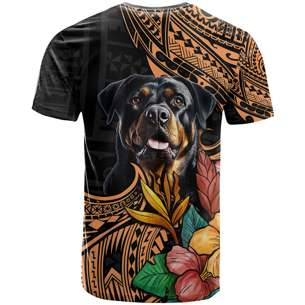 Polynesian Rottweiler T Shirt Polynesian Pattern And Rottweiler - Wonder Print Shop