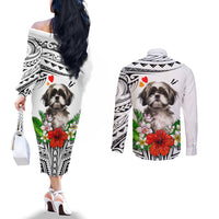 polynesian-shih-tzu-couples-matching-off-the-shoulder-long-sleeve-dress-and-long-sleeve-button-shirts-polynesian-pattern-and-shih-tzu