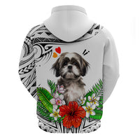 Polynesian Shih Tzu Hoodie Polynesian Pattern And Shih Tzu - Wonder Print Shop
