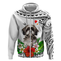 Polynesian Shih Tzu Hoodie Polynesian Pattern And Shih Tzu - Wonder Print Shop