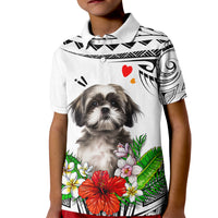 Polynesian Shih Tzu Kid Polo Shirt Polynesian Pattern And Shih Tzu - Wonder Print Shop