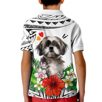 Polynesian Shih Tzu Kid Polo Shirt Polynesian Pattern And Shih Tzu - Wonder Print Shop