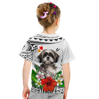 Polynesian Shih Tzu Kid T Shirt Polynesian Pattern And Shih Tzu - Wonder Print Shop
