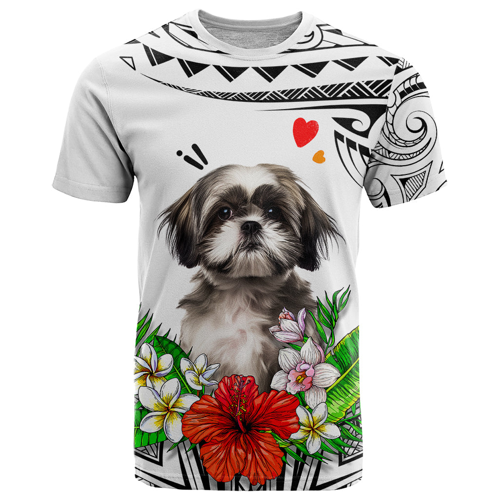 Polynesian Shih Tzu T Shirt Polynesian Pattern And Shih Tzu - Wonder Print Shop