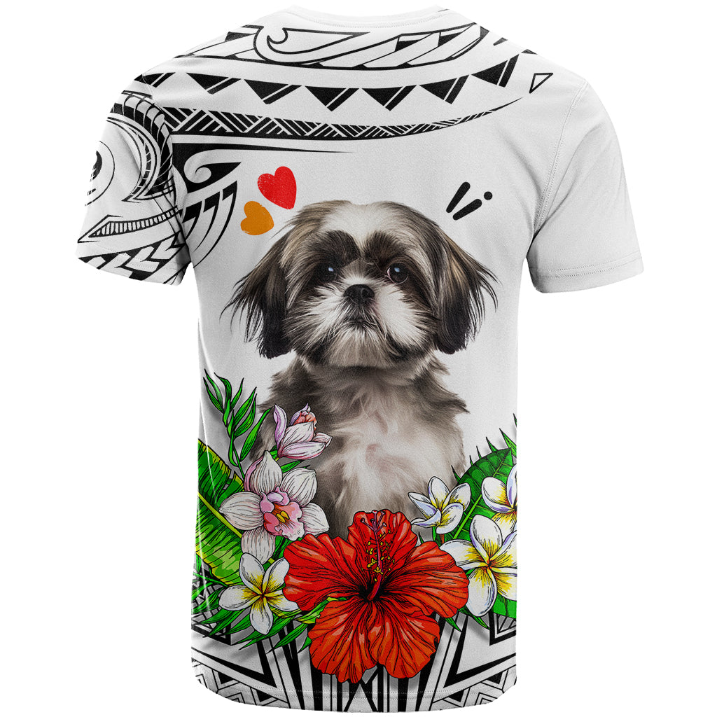 Polynesian Shih Tzu T Shirt Polynesian Pattern And Shih Tzu - Wonder Print Shop