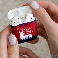 Norway Svalbard AirPods Case with Reindeer Silhouette Forest and Norwegian Flag - Wonder Print Shop