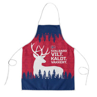 Norway Svalbard Apron with Reindeer Silhouette Forest and Norwegian Flag - Wonder Print Shop