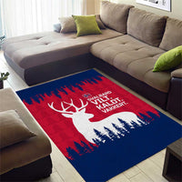 Norway Svalbard Area Rug with Reindeer Silhouette Forest and Norwegian Flag - Wonder Print Shop