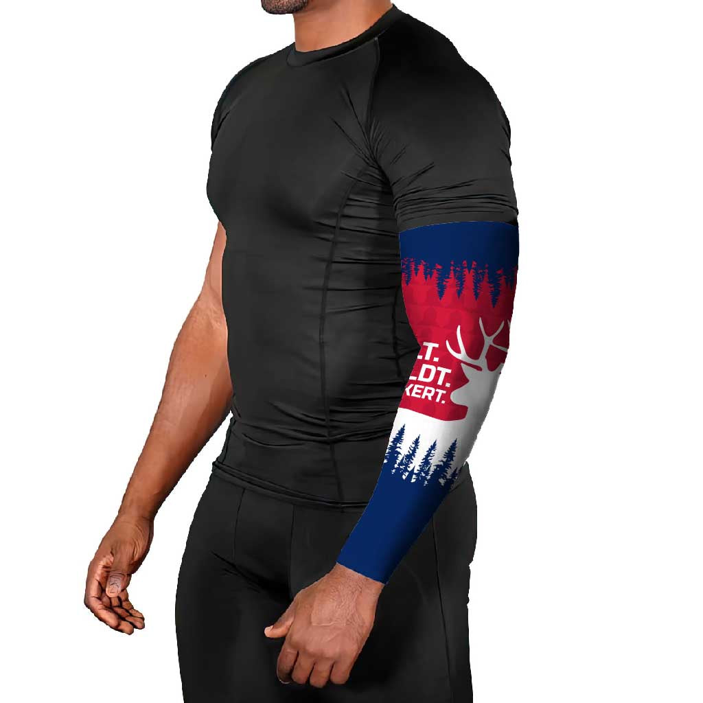 Norway Svalbard Arm Sleeves with Reindeer Silhouette Forest and Norwegian Flag - Wonder Print Shop