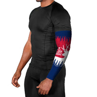 Norway Svalbard Arm Sleeves with Reindeer Silhouette Forest and Norwegian Flag - Wonder Print Shop