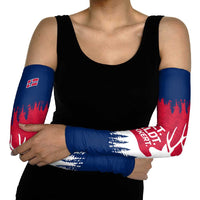 Norway Svalbard Arm Sleeves with Reindeer Silhouette Forest and Norwegian Flag - Wonder Print Shop