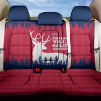 Norway Svalbard Back Car Seat Cover with Reindeer Silhouette Forest and Norwegian Flag - Wonder Print Shop