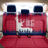 Norway Svalbard Back Car Seat Cover with Reindeer Silhouette Forest and Norwegian Flag - Wonder Print Shop