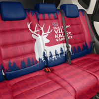 Norway Svalbard Back Car Seat Cover with Reindeer Silhouette Forest and Norwegian Flag - Wonder Print Shop