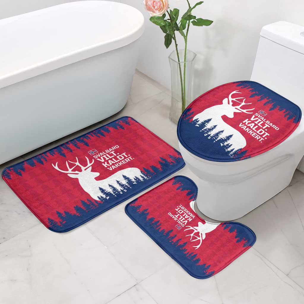 Norway Svalbard Bathroom Set with Reindeer Silhouette Forest and Norwegian Flag - Wonder Print Shop