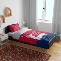 Norway Svalbard Bedding Set with Reindeer Silhouette Forest and Norwegian Flag - Wonder Print Shop