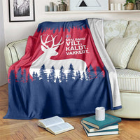 Norway Svalbard Blanket with Reindeer Silhouette Forest and Norwegian Flag - Wonder Print Shop