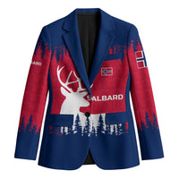 Norway Svalbard Blazer with Reindeer Silhouette Forest and Norwegian Flag - Wonder Print Shop
