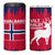 Norway Svalbard 4 in 1 Can Cooler Tumbler with Reindeer Silhouette Forest and Norwegian Flag - Wonder Print Shop