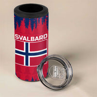Norway Svalbard 4 in 1 Can Cooler Tumbler with Reindeer Silhouette Forest and Norwegian Flag - Wonder Print Shop