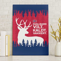Norway Svalbard Canvas Wall Art with Reindeer Silhouette Forest and Norwegian Flag - Wonder Print Shop