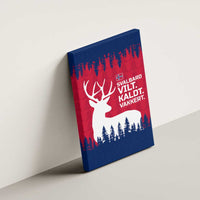 Norway Svalbard Canvas Wall Art with Reindeer Silhouette Forest and Norwegian Flag - Wonder Print Shop
