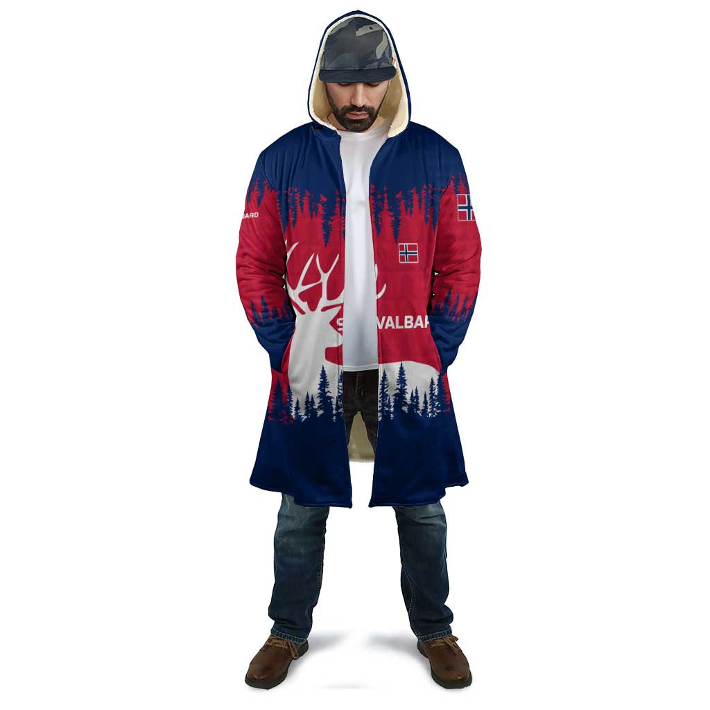 Norway Svalbard Cloak with Reindeer Silhouette Forest and Norwegian Flag - Wonder Print Shop