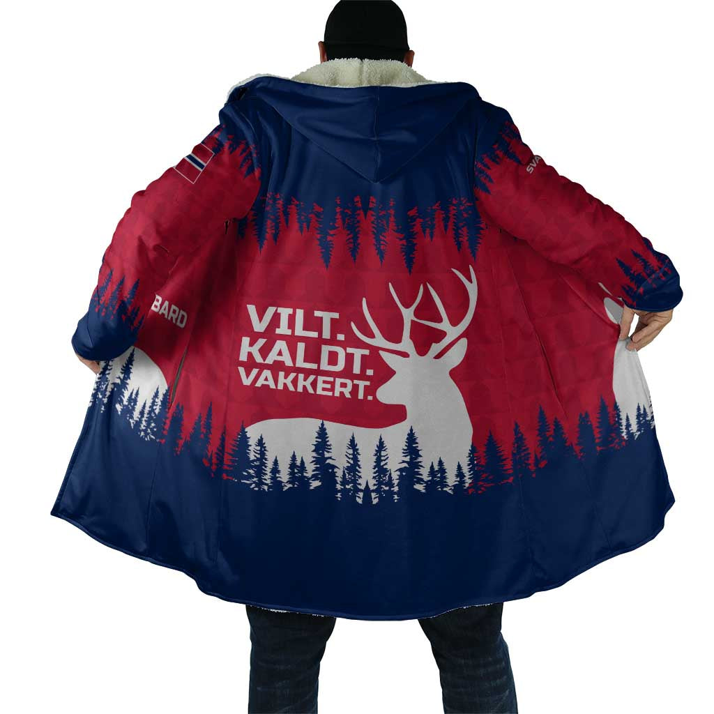 Norway Svalbard Cloak with Reindeer Silhouette Forest and Norwegian Flag - Wonder Print Shop