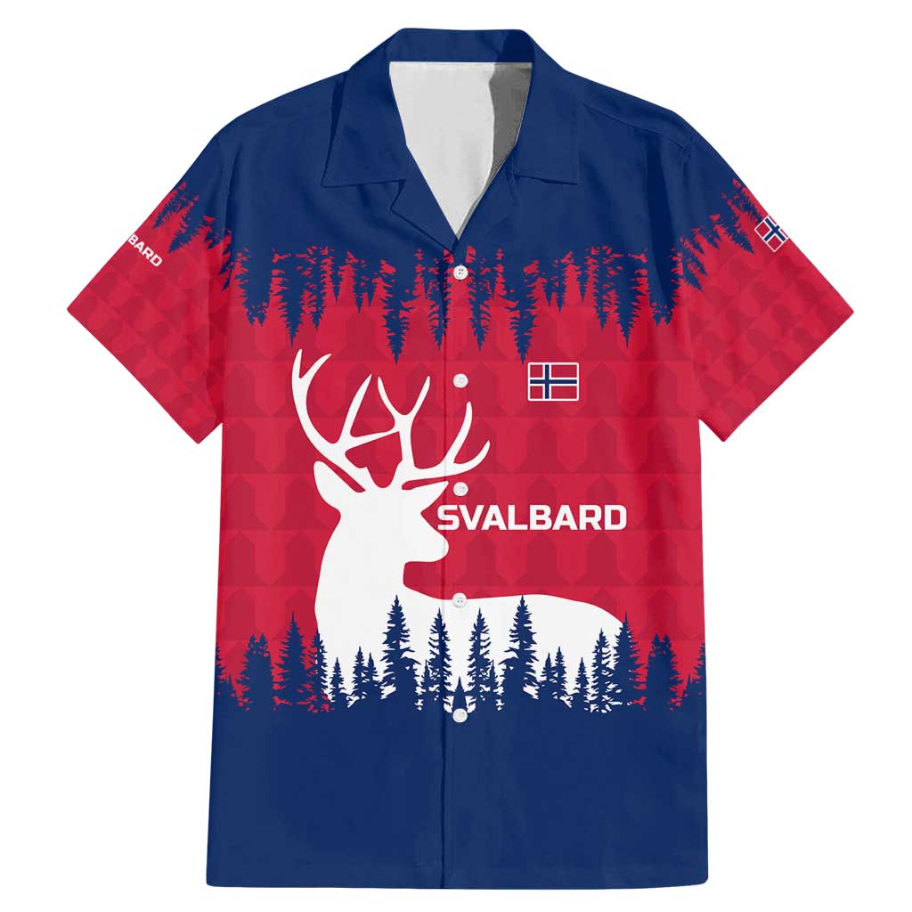 Norway Svalbard Family Matching Mermaid Dress and Hawaiian Shirt with Reindeer Silhouette Forest and Norwegian Flag - Wonder Print Shop