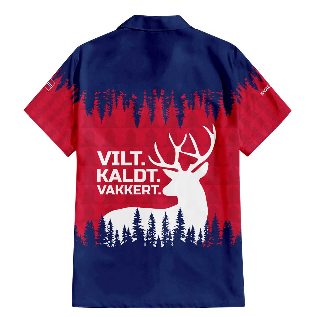 Norway Svalbard Family Matching Mermaid Dress and Hawaiian Shirt with Reindeer Silhouette Forest and Norwegian Flag - Wonder Print Shop