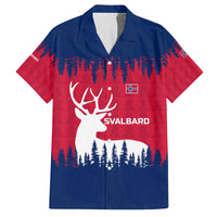 Norway Svalbard Family Matching Off The Shoulder Long Sleeve Dress and Hawaiian Shirt with Reindeer Silhouette Forest and Norwegian Flag - Wonder Print Shop