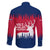 Norway Svalbard Family Matching Off The Shoulder Long Sleeve Dress and Hawaiian Shirt with Reindeer Silhouette Forest and Norwegian Flag - Wonder Print Shop