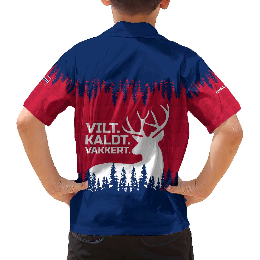 Norway Svalbard Family Matching Off Shoulder Short Dress and Hawaiian Shirt with Reindeer Silhouette Forest and Norwegian Flag - Wonder Print Shop