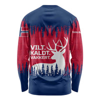 Norway Svalbard Long Sleeve Shirt with Reindeer Silhouette Forest and Norwegian Flag - Wonder Print Shop