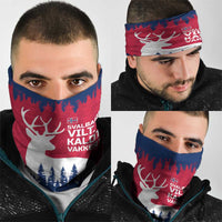 Norway Svalbard Neck Gaiter with Reindeer Silhouette Forest and Norwegian Flag - Wonder Print Shop