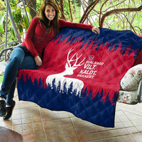 Norway Svalbard Quilt with Reindeer Silhouette Forest and Norwegian Flag - Wonder Print Shop