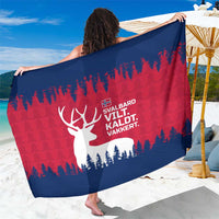 Norway Svalbard Sarong with Reindeer Silhouette Forest and Norwegian Flag - Wonder Print Shop