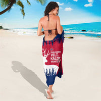 Norway Svalbard Sarong with Reindeer Silhouette Forest and Norwegian Flag - Wonder Print Shop
