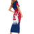Norway Svalbard Short Sleeve Bodycon Dress with Reindeer Silhouette Forest and Norwegian Flag - Wonder Print Shop