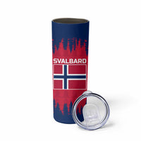 Norway Svalbard Skinny Tumbler with Reindeer Silhouette Forest and Norwegian Flag - Wonder Print Shop