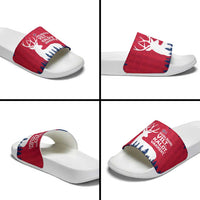Norway Svalbard Slide Sandals with Reindeer Silhouette Forest and Norwegian Flag - Wonder Print Shop