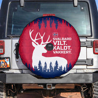 Norway Svalbard Spare Tire Cover with Reindeer Silhouette Forest and Norwegian Flag - Wonder Print Shop