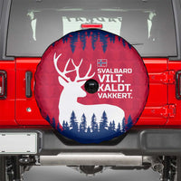 Norway Svalbard Spare Tire Cover with Reindeer Silhouette Forest and Norwegian Flag - Wonder Print Shop